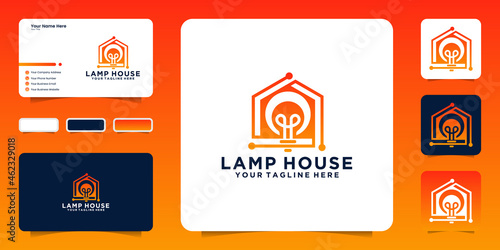 smart lamp house logo and business card inspiration