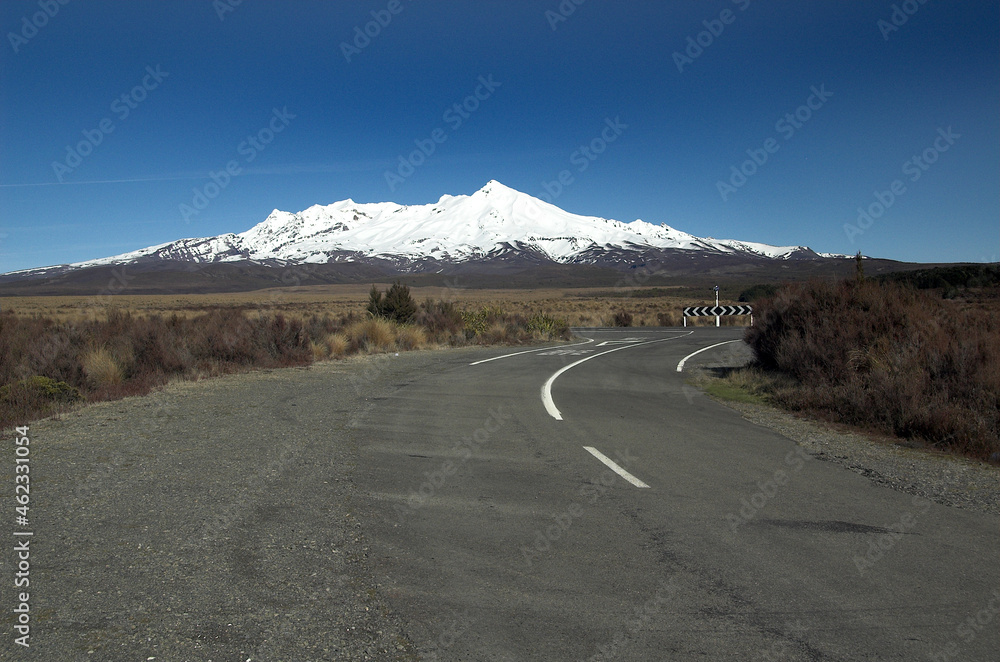 Road South in the Central Plateau of New Zealand Road South in the Central Plateau of New Zealand