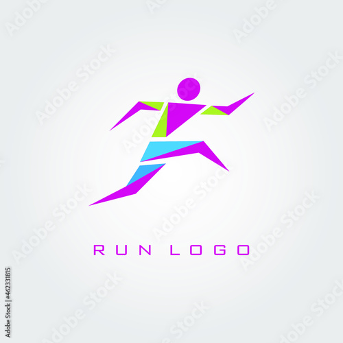 male runner illustration logo, running vector. jogging sports logo