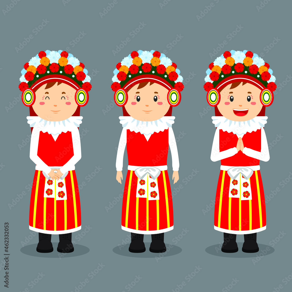 Czech Republic Character with Various Expression Czech Republic Character with Various Expression