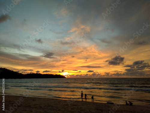 The sunset at Catch Beach Club, Laguna Beach,  one of the beautiful beaches on Phuket island. it is famous place for sightseeing, relaxing, seeing the sunset, swimming, dinner. - Phuket, Thailand, 10/ © redbeach