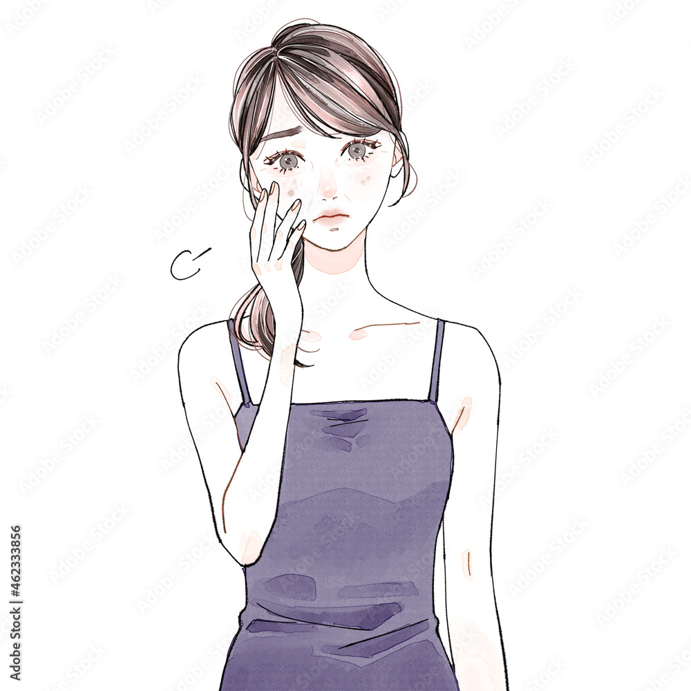 30代女性 肌悩み Stock Illustration Adobe Stock