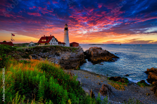 lighthouse at sunset © William Higgins