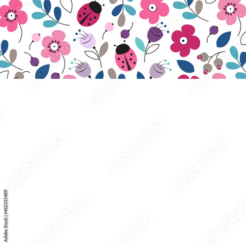 banner background with flowers 