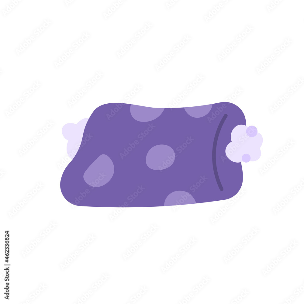 illustration of a broken or torn pillow. the pillow is broken and the dacron or cotton is out. flat cartoon style. vector design illustration of a broken or torn pillow. the pillow is broken and the dacron or cotton is out. flat cartoon style. vector design