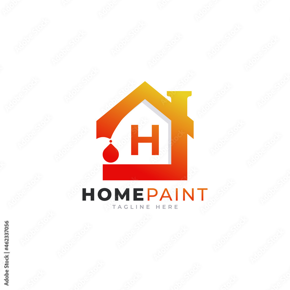 Initial Letter H Home Paint Real Estate Logo Design Inspiration Initial Letter H Home Paint Real Estate Logo Design Inspiration