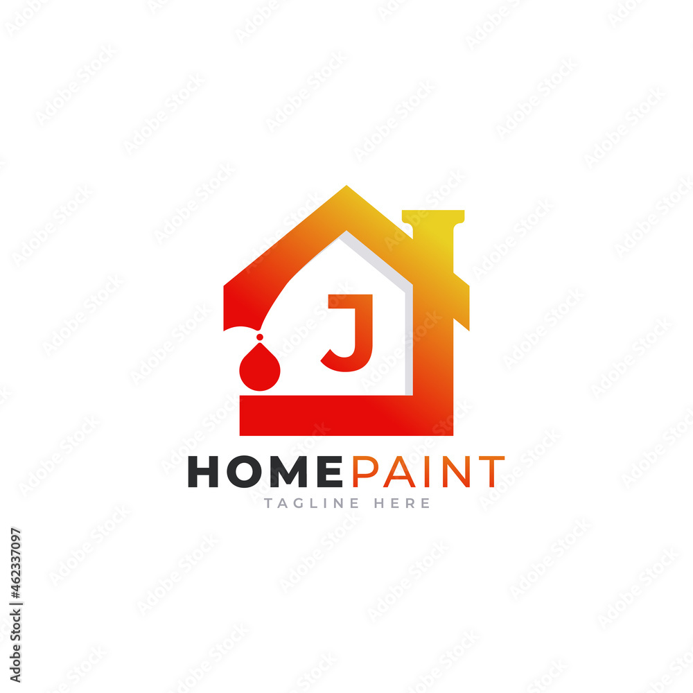 Initial Letter J Home Paint Real Estate Logo Design Inspiration Initial Letter J Home Paint Real Estate Logo Design Inspiration