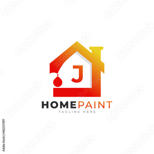 Initial Letter J Home Paint Real Estate Logo Design Inspiration