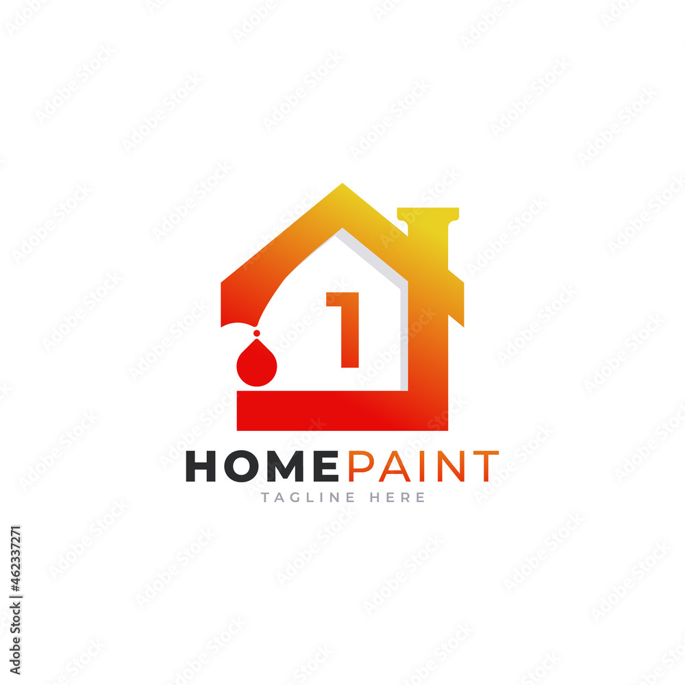 Number 1 Home Paint Real Estate Logo Design Inspiration Number 1 Home Paint Real Estate Logo Design Inspiration