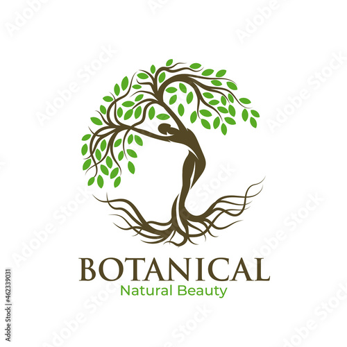 dancing tree woman logo template