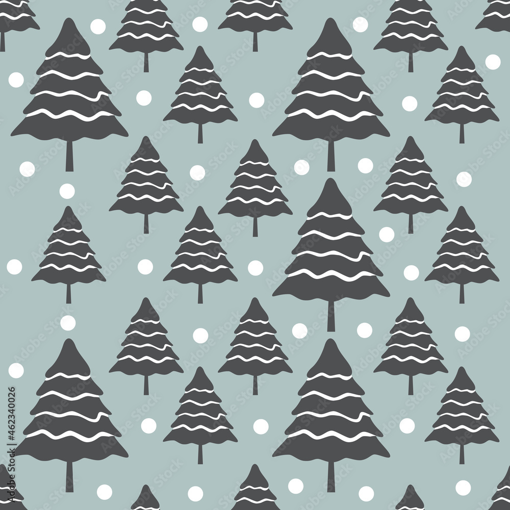 Obraz premium Christmas seamless pattern with trees