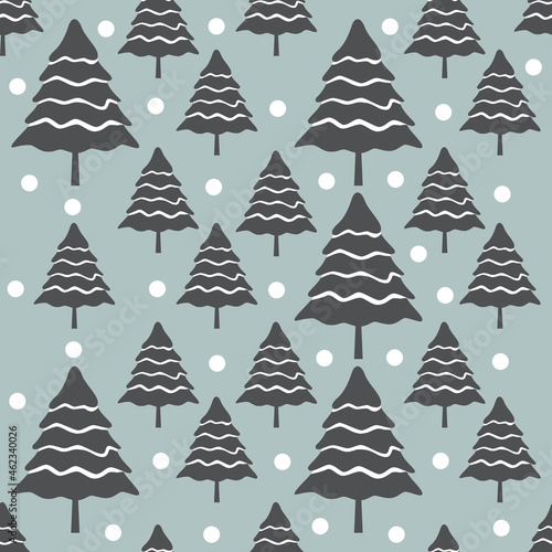 Christmas seamless pattern with trees