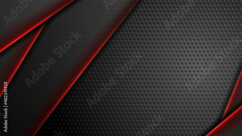 Futuristic technology background with red glowing lines