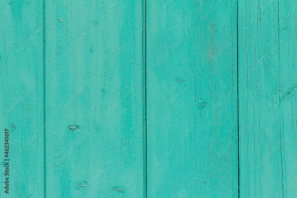 A fragment of an old wooden door or wall of blue or turquoise color . A fragment of an old wooden door or wall of blue or turquoise color .