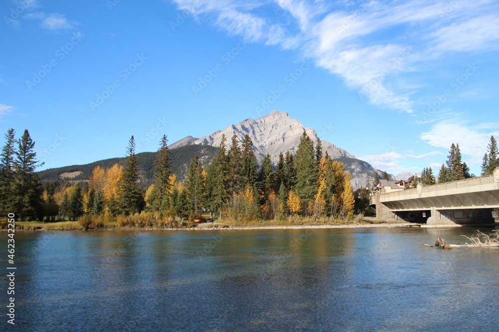 River Meets Cascade Mountain, Banff National Park, Alberta