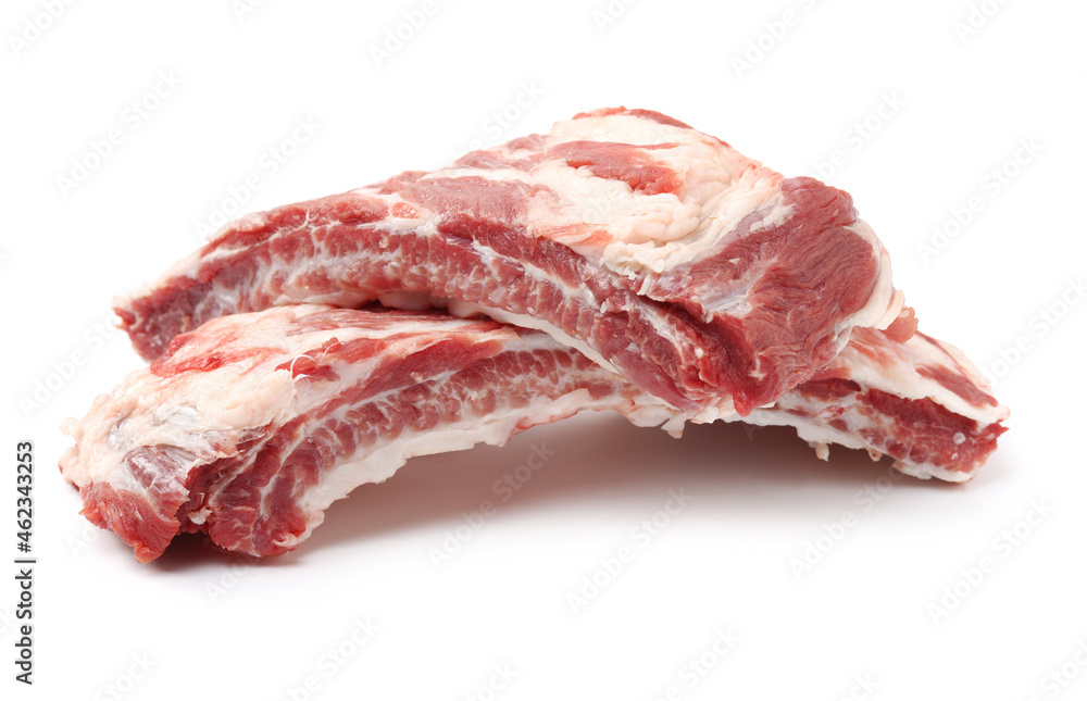 Raw Pork Ribs Isolated On White Background Raw Pork Ribs Isolated On White Background