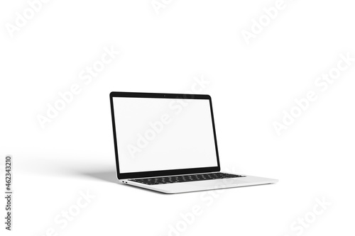 Minimalist laptop screen mockup with pastel color background