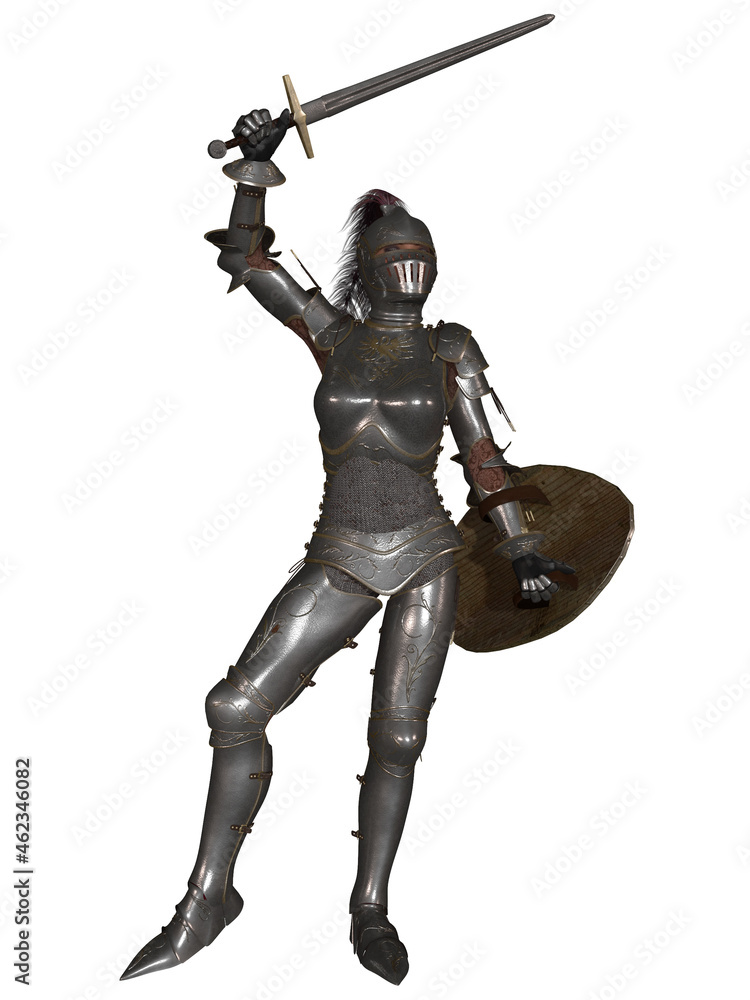 3d illustration of a woman in historical armor 3d illustration of a woman in historical armor