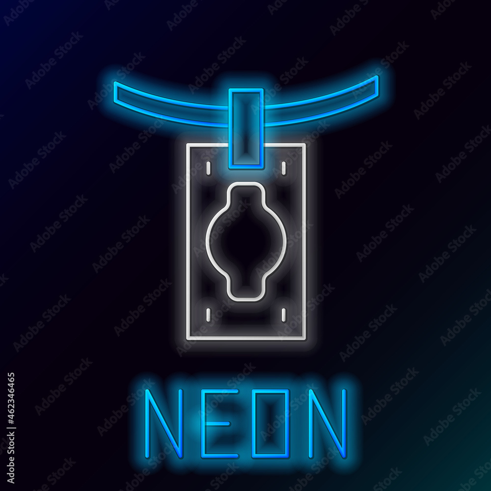 Glowing neon line Money laundering icon isolated on black background. Money crime concept. Colorful outline concept. Vector Glowing neon line Money laundering icon isolated on black background. Money crime concept. Colorful outline concept. Vector