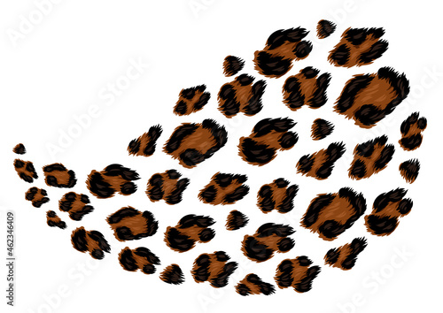 Background with decorative leopard print. Animal stylized ornament, fur texture.