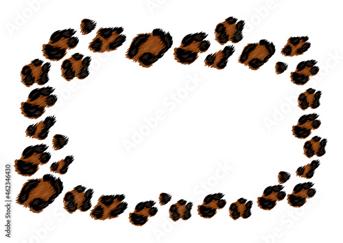 Frame with decorative leopard print. Animal stylized ornament, fur texture.