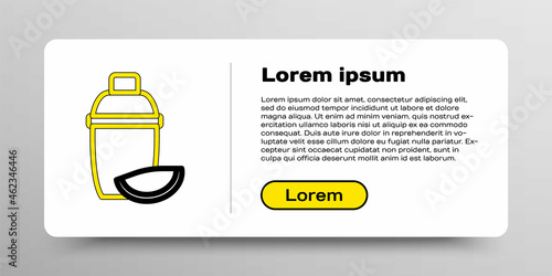 Line Cocktail shaker with lime icon isolated on white background. Colorful outline concept. Vector