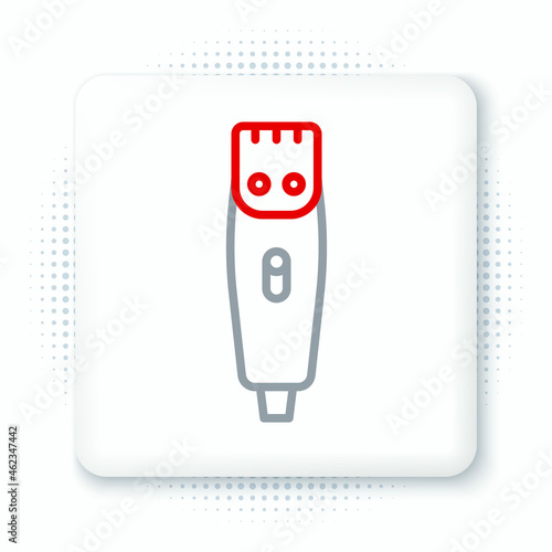 Line Electrical hair clipper or shaver icon isolated on white background. Barbershop symbol. Colorful outline concept. Vector