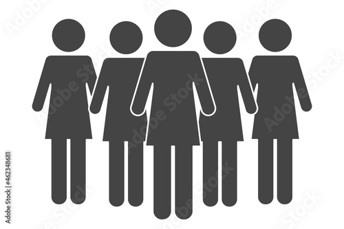 group of pictogram women