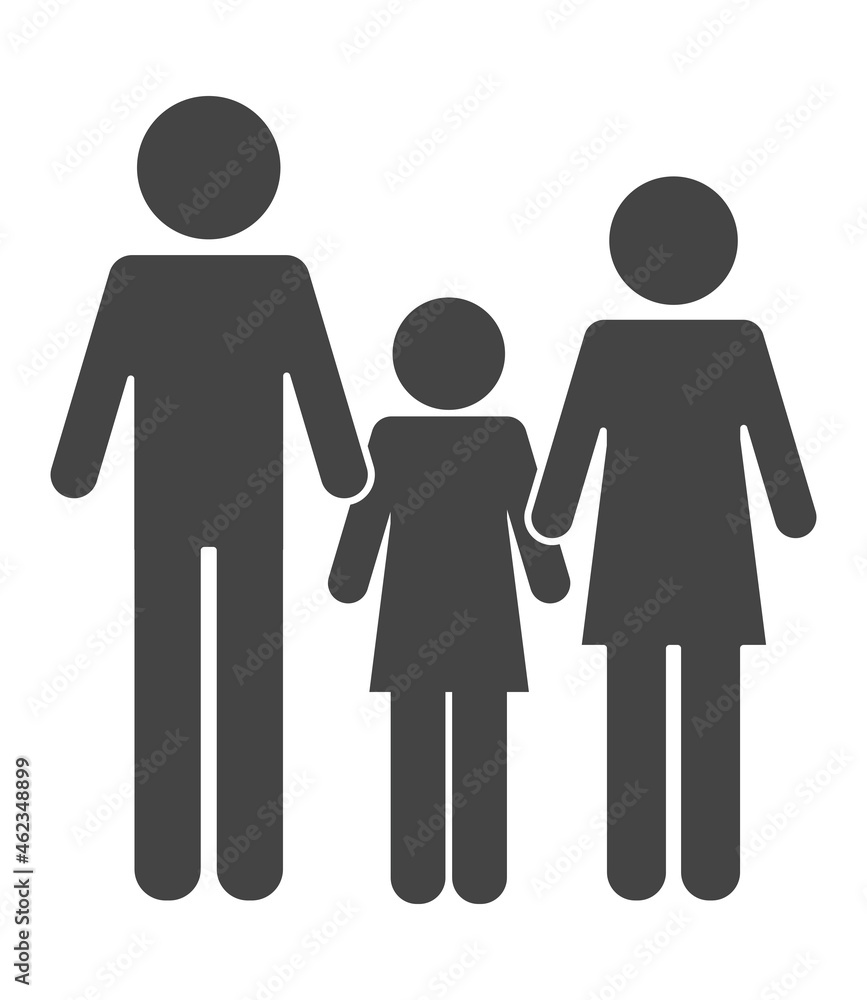 pictogram family with daughter pictogram family with daughter