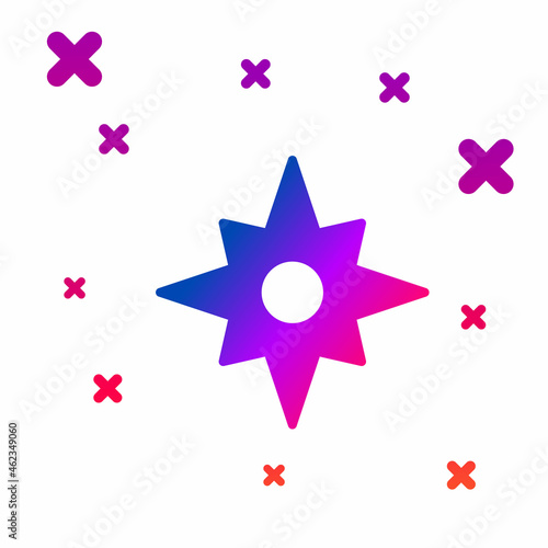 Color Wind rose icon isolated on white background. Compass icon for travel. Navigation design. Gradient random dynamic shapes. Vector