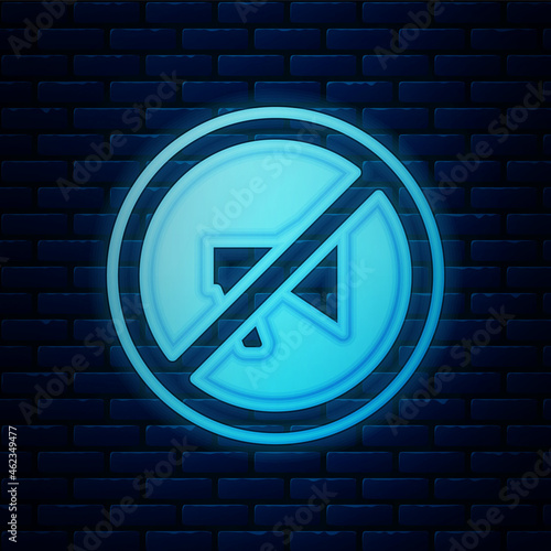 Glowing neon Censored stamp icon isolated on brick wall background. Vector