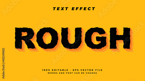 Rough, bold, fun and joy text effect style with yellow and grain effect template