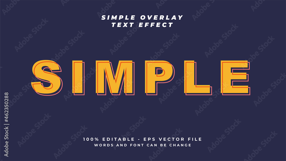 Simple and minimalist text effect style in the dark background template