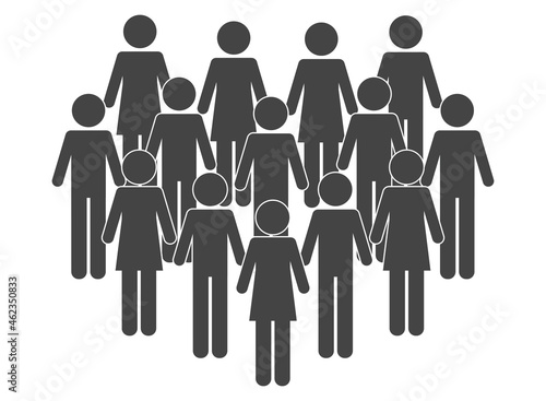 crowd of pictogram people
