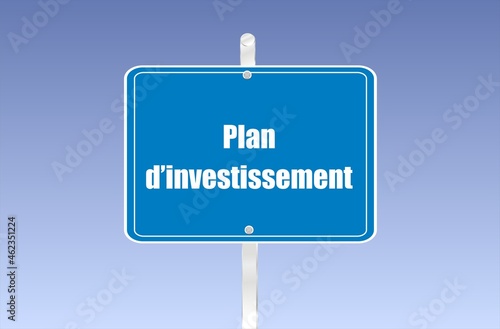 panneau plan d'investissement