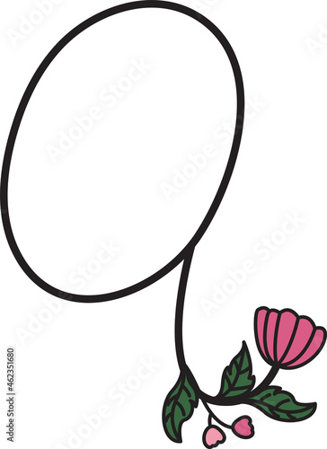 Font design in the form of flowers. Suitable for making logos or used to teach children.