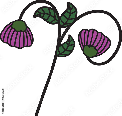 Font design in the form of flowers. Suitable for making logos or used to teach children.
