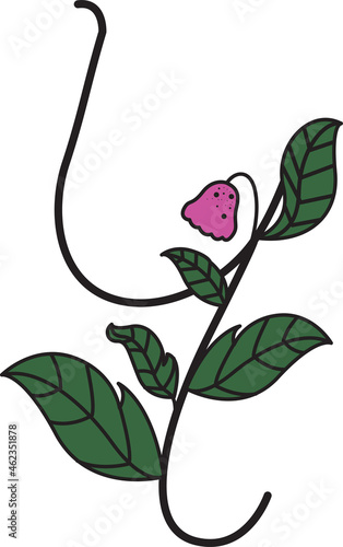 Font design in the form of flowers. Suitable for making logos or used to teach children.