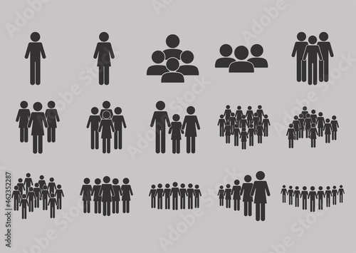 pictogram people population set