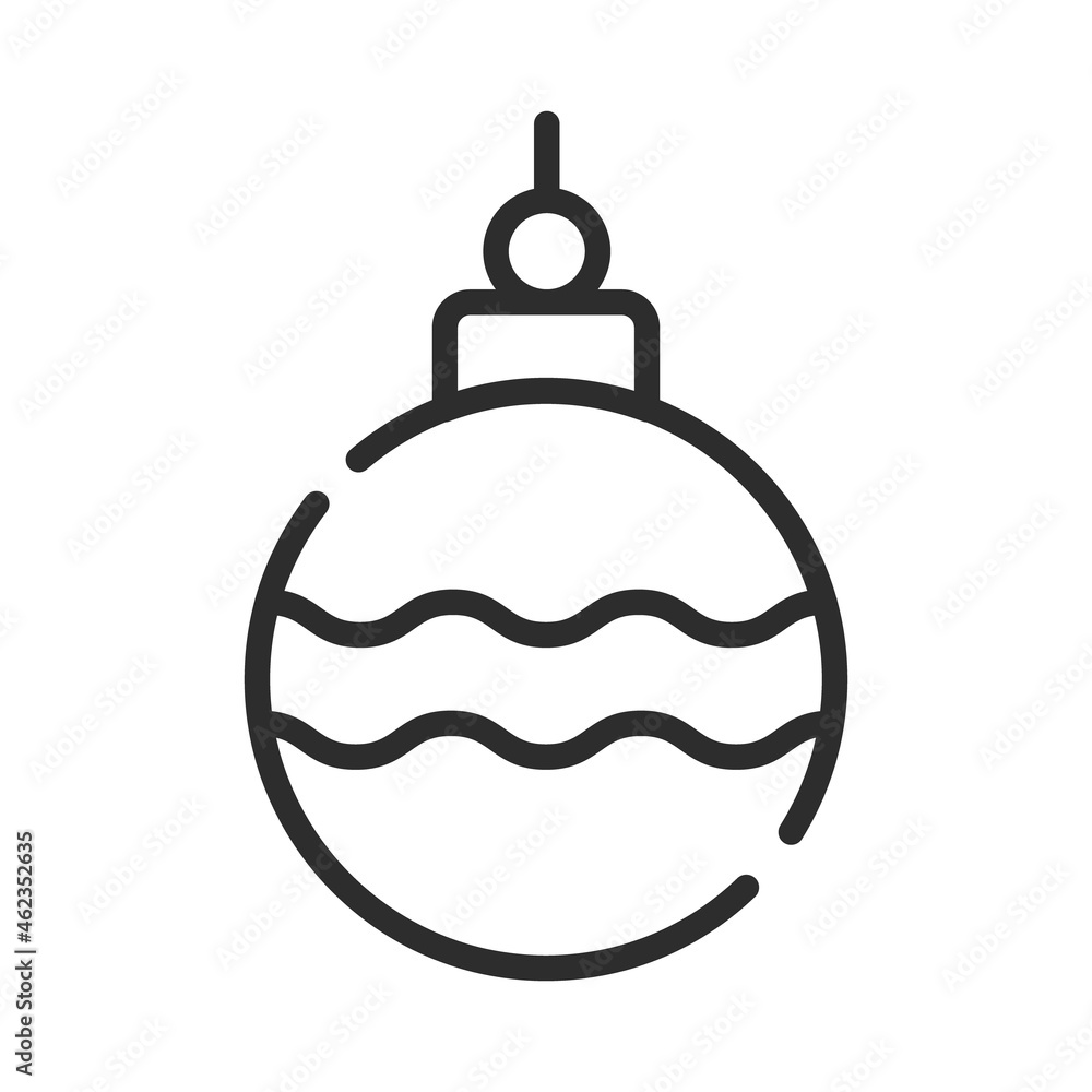 Single line icon of christmas tree toy. High quality vector illustration for design, web sites, internet shops, online books etc. Editable stroke in trendy flat style isolated on white background Single line icon of christmas tree toy. High quality vector illustration for design, web sites, internet shops, online books etc. Editable stroke in trendy flat style isolated on white background