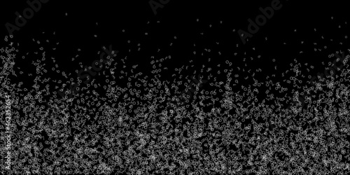 Falling numbers, big data concept. Binary white chaotic flying digits. Pleasing futuristic banner on black background. Digital vector illustration with falling numbers.