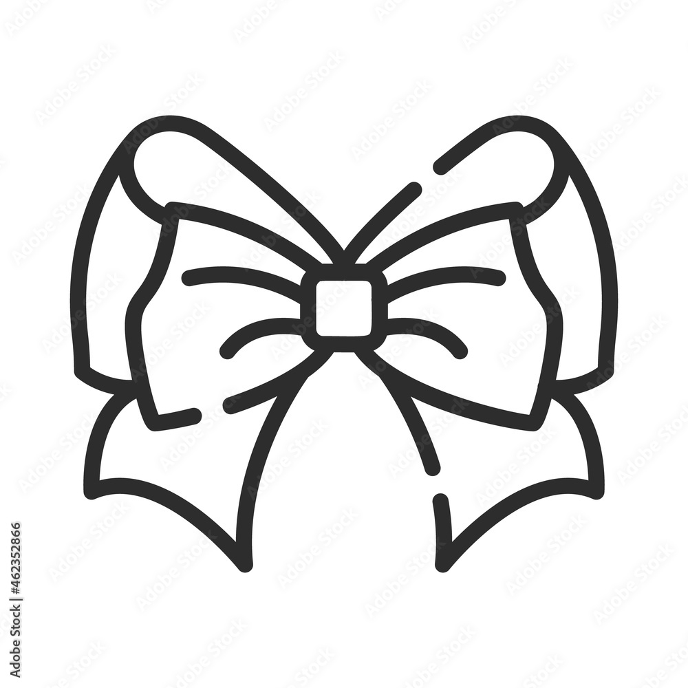 Single line icon of bow. High quality vector illustration for design, web sites, internet shops, online books etc. Editable stroke in trendy flat style isolated on white background Single line icon of bow. High quality vector illustration for design, web sites, internet shops, online books etc. Editable stroke in trendy flat style isolated on white background