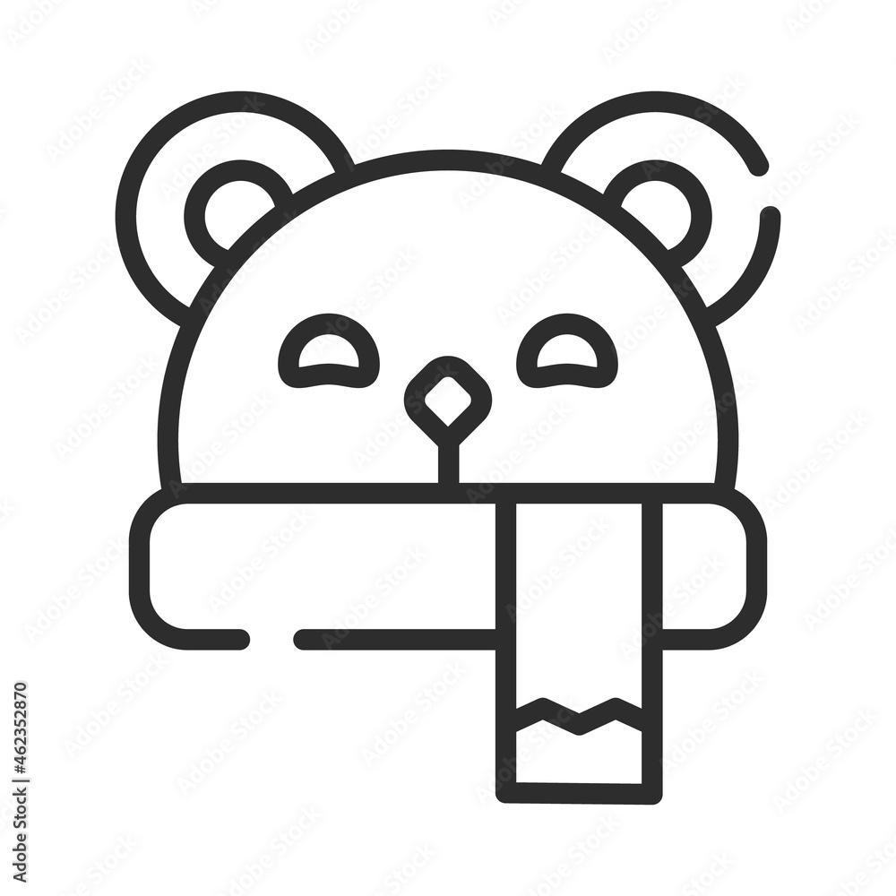 Single line icon of christmas bear. High quality vector illustration for design, web sites, internet shops, online books etc. Editable stroke in trendy flat style isolated on white background Single line icon of christmas bear. High quality vector illustration for design, web sites, internet shops, online books etc. Editable stroke in trendy flat style isolated on white background