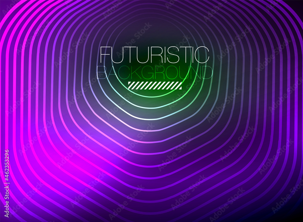 Neon color square shape lines abstract background. Shiny magic energy and motion concept, vector abstract wallpaper background Neon color square shape lines abstract background. Shiny magic energy and motion concept, vector abstract wallpaper background