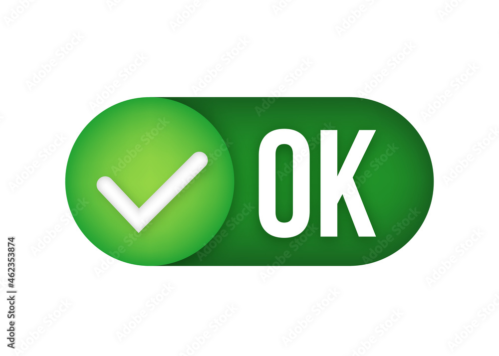 Ok green sign icon for web and app. Check mark sign. Vector stock illustration. Ok green sign icon for web and app. Check mark sign. Vector stock illustration.