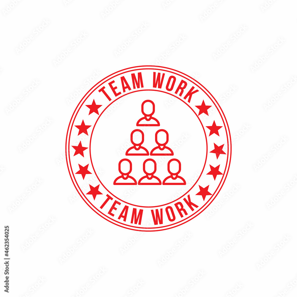 team work red stamp vector illustration.isolated on white background.