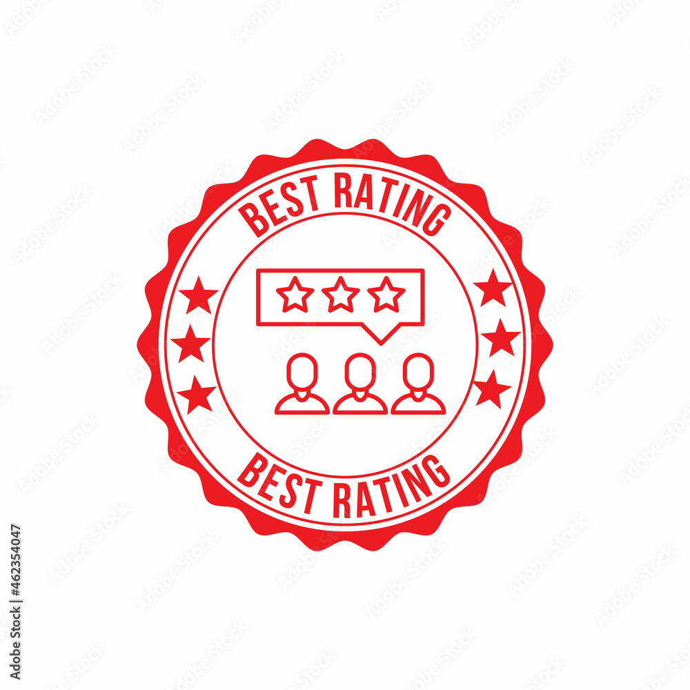best rating red stamp vector illustration.isolated on white background.