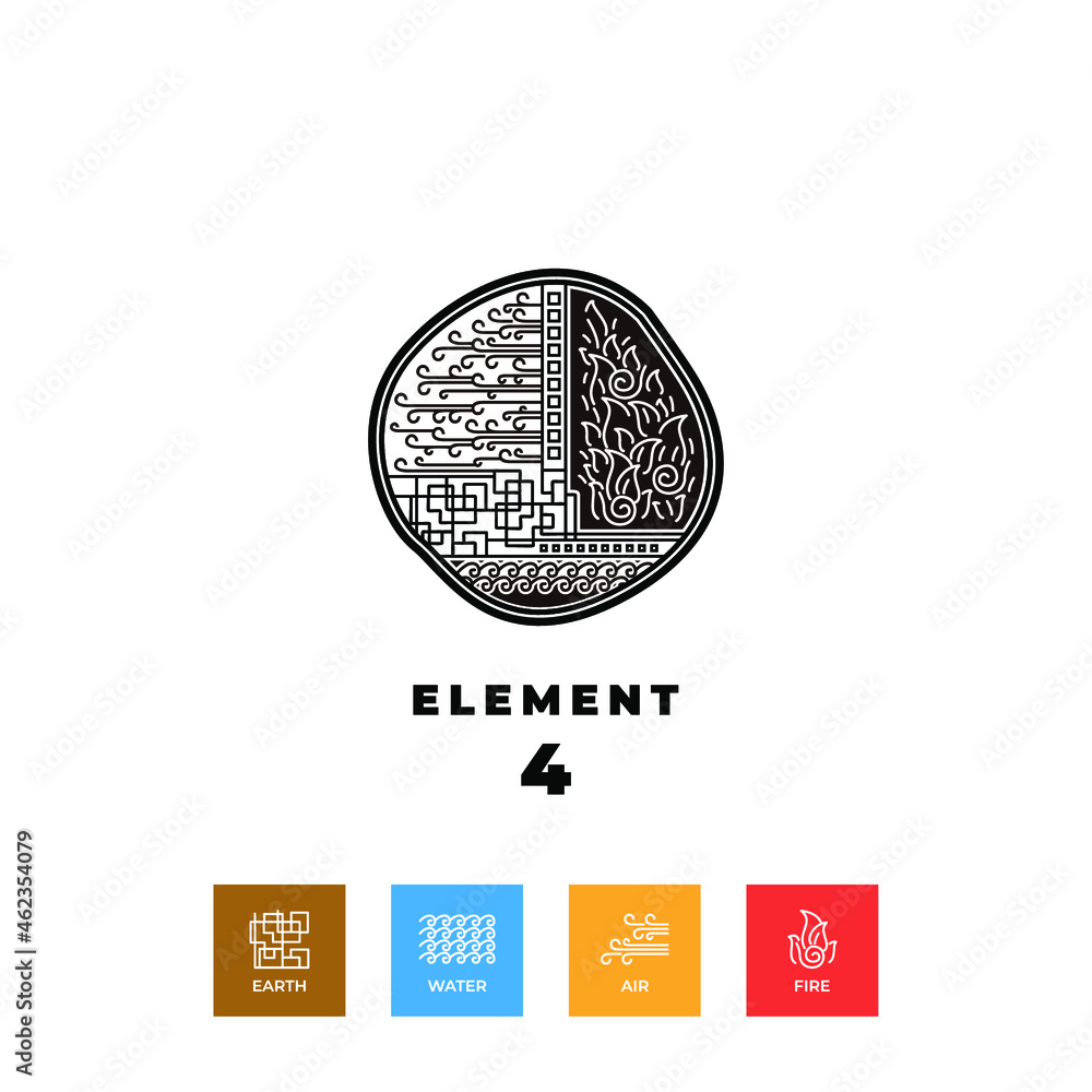 four elements water air fire earth symbol logo vector four elements water air fire earth symbol logo vector