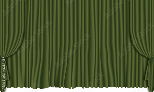 green curtain background