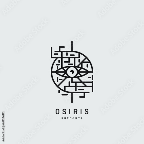Horus eye. Egypt symbol. Ancient line logo. Abstract osiris Logo